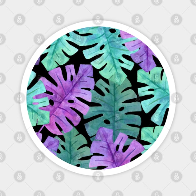 Monstera Plant Purple Green Magnet by Live Together